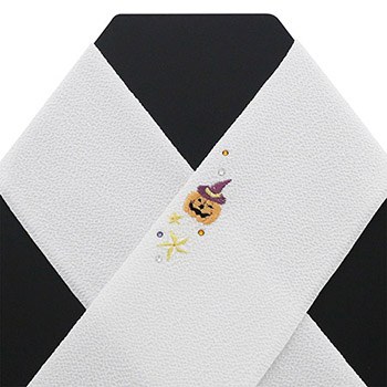 ハロウィン刺繍半衿（ジャック・オー・ランタン）【いち利モールオリジナル】