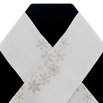 刺繍半衿(雪の結晶A)【いち利モールオリジナル】