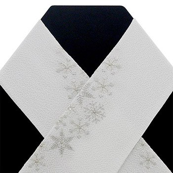 刺繍半衿（雪の結晶B）【いち利モールオリジナル】