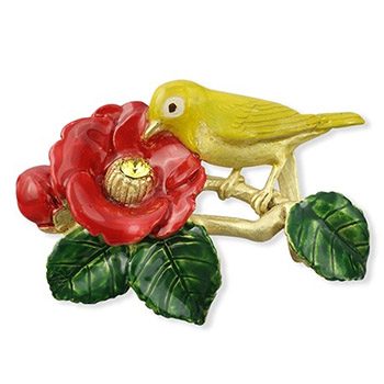 帯留（椿とメジロ）【数-SUU-】