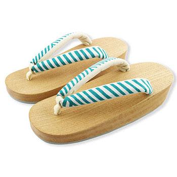 白木舟形下駄(変わり手綱縞鼻緒)