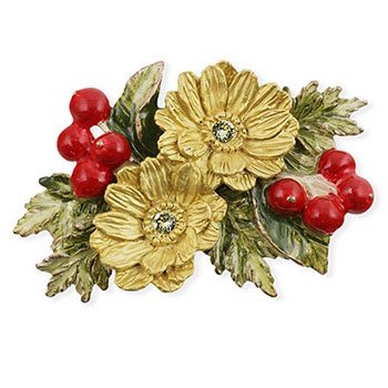 帯留（南天と福寿草）【数-SUU-】