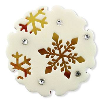 帯留（雪輪に雪結晶）【大原商店】