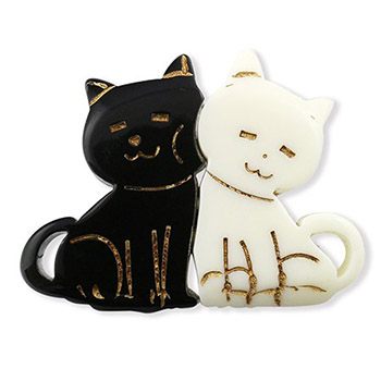 帯留（夫婦猫）『花しおり』【大原商店】