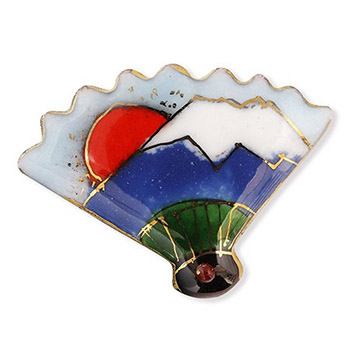 七宝焼帯留（初日の出）