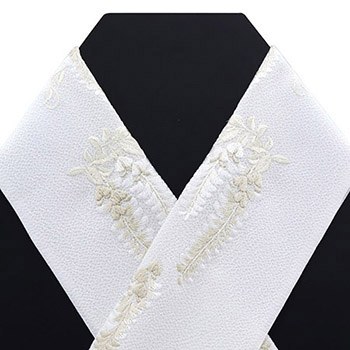 刺繍半衿（藤の花）【銀座いち利オリジナル】