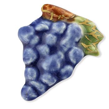 清水焼帯留（葡萄）【馬籠静】