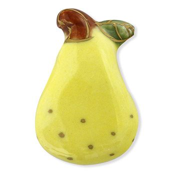 清水焼帯留（洋梨）【馬籠静】