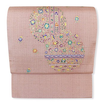 染め九寸名古屋帯（野蚕糸/丸型更紗）【岡重×いち利モール】