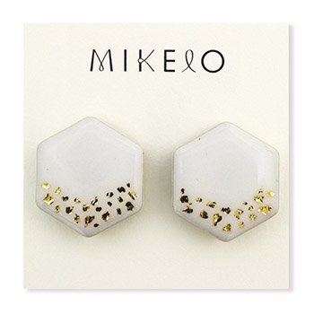美濃焼ピアス(星屑/六角)【MIKELO】