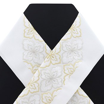 刺繍半衿（唐花）【いち利モールオリジナル】