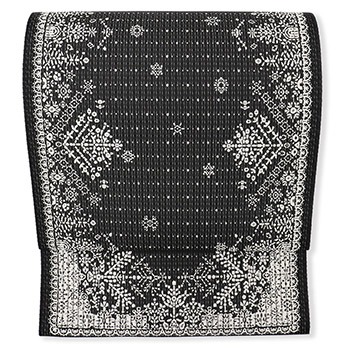 博多八寸名古屋帯（単衣・夏用/ステッチフレーム）【召しませ花】