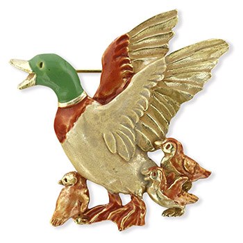 ブローチ(カモ親子)【Palnart Poc】