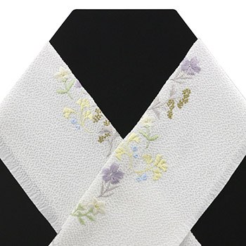 刺繍半衿（秋草花）【いち利モールオリジナル】