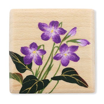 木製帯留（すみれ）【中邑たまき×いち利モール】