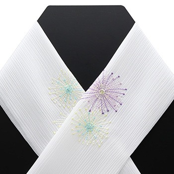 刺繍楊柳半衿（花火）【いち利モールオリジナル】