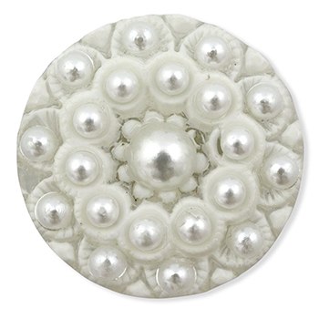 ボタン帯留（パール）