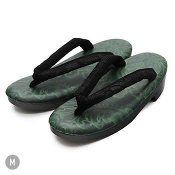 ウレタン草履（グリーン&レース）【HARU】