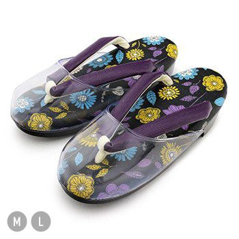 ウレタン雨草履(パープルーフラワー)【HARU】