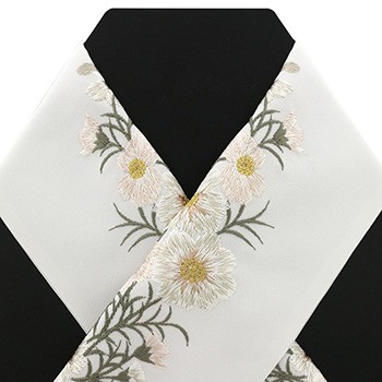 刺繍半衿（アンティークフラワー）【いち利モールオリジナル】