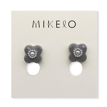 美濃焼ピアス(小花パール)【MIKELO】