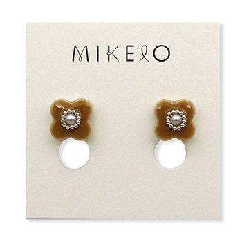 美濃焼ピアス(小花パール)【MIKELO】