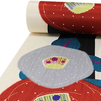 洗える楊柳長襦袢（椿）【撫松庵】