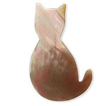 貝帯留（ネコ）【リオン工芸】