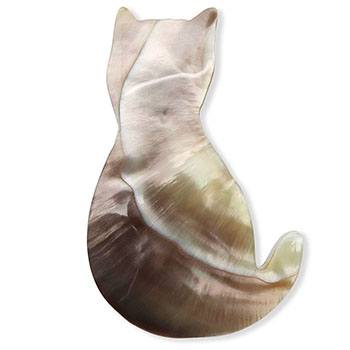 貝帯留（ネコ）【リオン工芸】