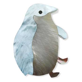 貝帯留（ペンギン）【リオン工芸】