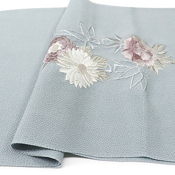 刺繍帯揚（花と竹）