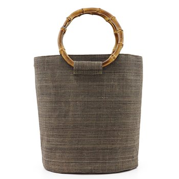 手織り麻竹手バッグ【幡-BAN INOUE-】