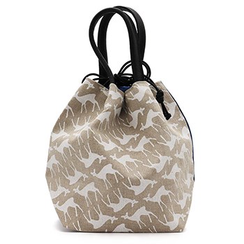 巾着バッグ（あゆみ鹿）【幡-BAN INOUE-】