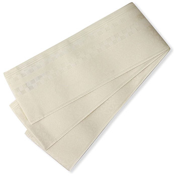 仕立て上がり紗半巾帯(市松七宝)【美術サロン】