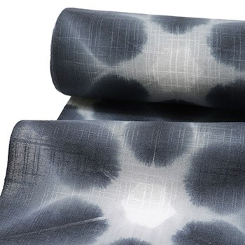 綿麻和晒浴衣（雪花絞り/麻の葉）【角野晒染】