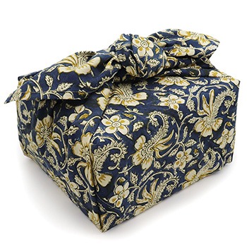 ブロック染め大判綿風呂敷（唐花）『オリエンタル更紗』