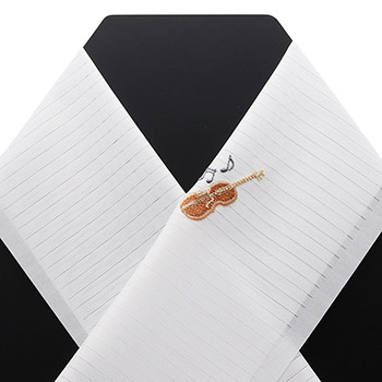 ワンポイント刺繍絽半衿（ヴァイオリン）【いち利モールオリジナル】