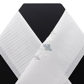 ワンポイント刺繍絽半衿（花菱）【いち利モールオリジナル】