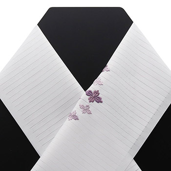 ワンポイント刺繍絽半衿（花菱）【いち利モールオリジナル】