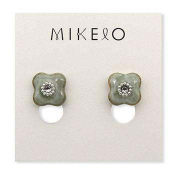 美濃焼ピアス(小花パール)【MIKELO】