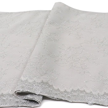 ボンディングレース帯揚（ラメフラワー/スカラップ）【いち利モールオリジナル】