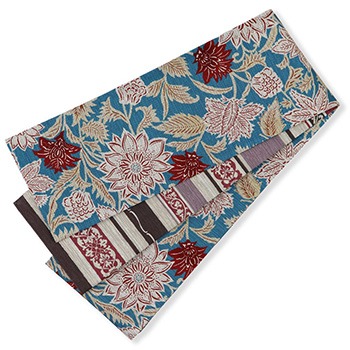 仕立て上がりリバーシブル半巾帯(紗羅)【召しませ花】