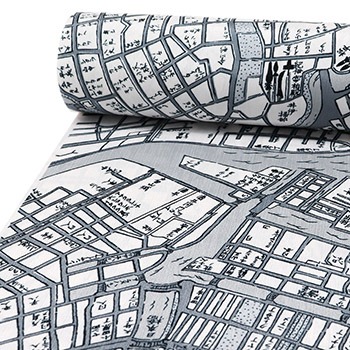 洗える楊柳長襦袢（古地図）【撫松庵】