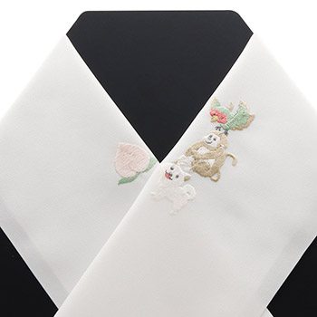 刺繍半衿(桃太郎)【いち利モールオリジナル】