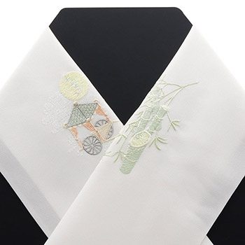 刺繍半衿(かぐや姫)【いち利モールオリジナル】