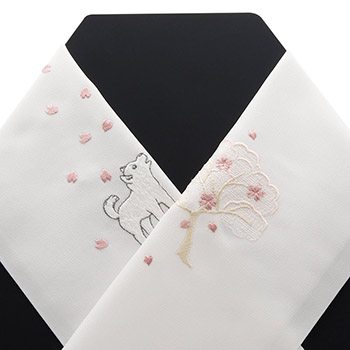 刺繍半衿(花咲じいさん)【いち利モールオリジナル】