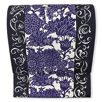 大島紬袋帯（アタカス地/フラワー）【大迫織物】