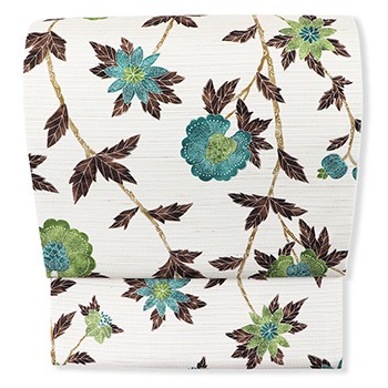 大島紬袋帯（アタカス地/枝花）【大迫織物】