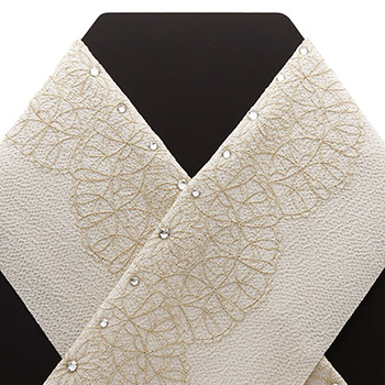 刺繍半衿(キラサークルレース)【和風館ICHI×いち利モール】