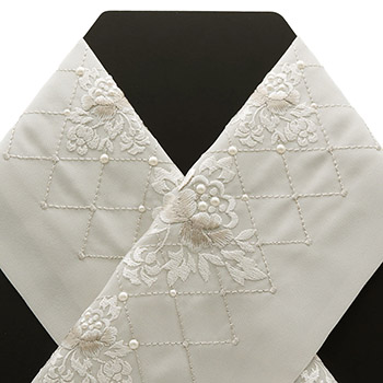 刺繍半衿(キルティングフラワー)【和風館ICHI×いち利モール】